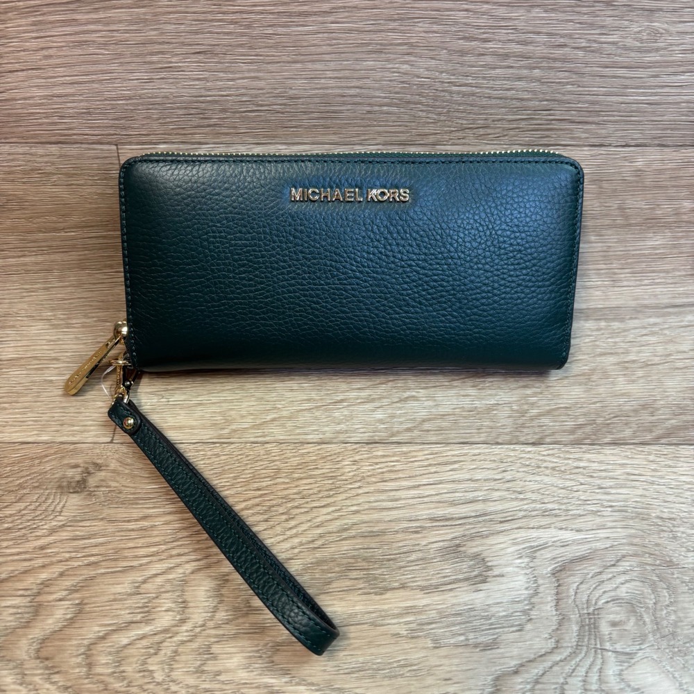 Michael Kors Jet Set Travel Large Continental Wallet Racing Green 35T7GTVE7L